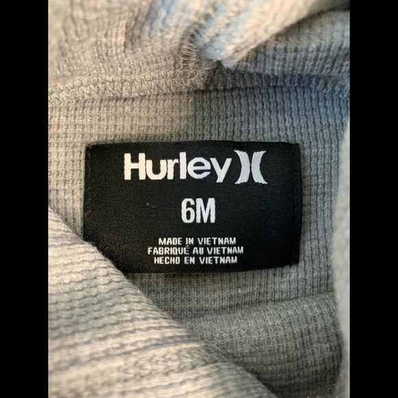 HURLEY Baby Girl Boy Thermal Hooded Coverall Gray 6M NWT - Picture 2 of 6